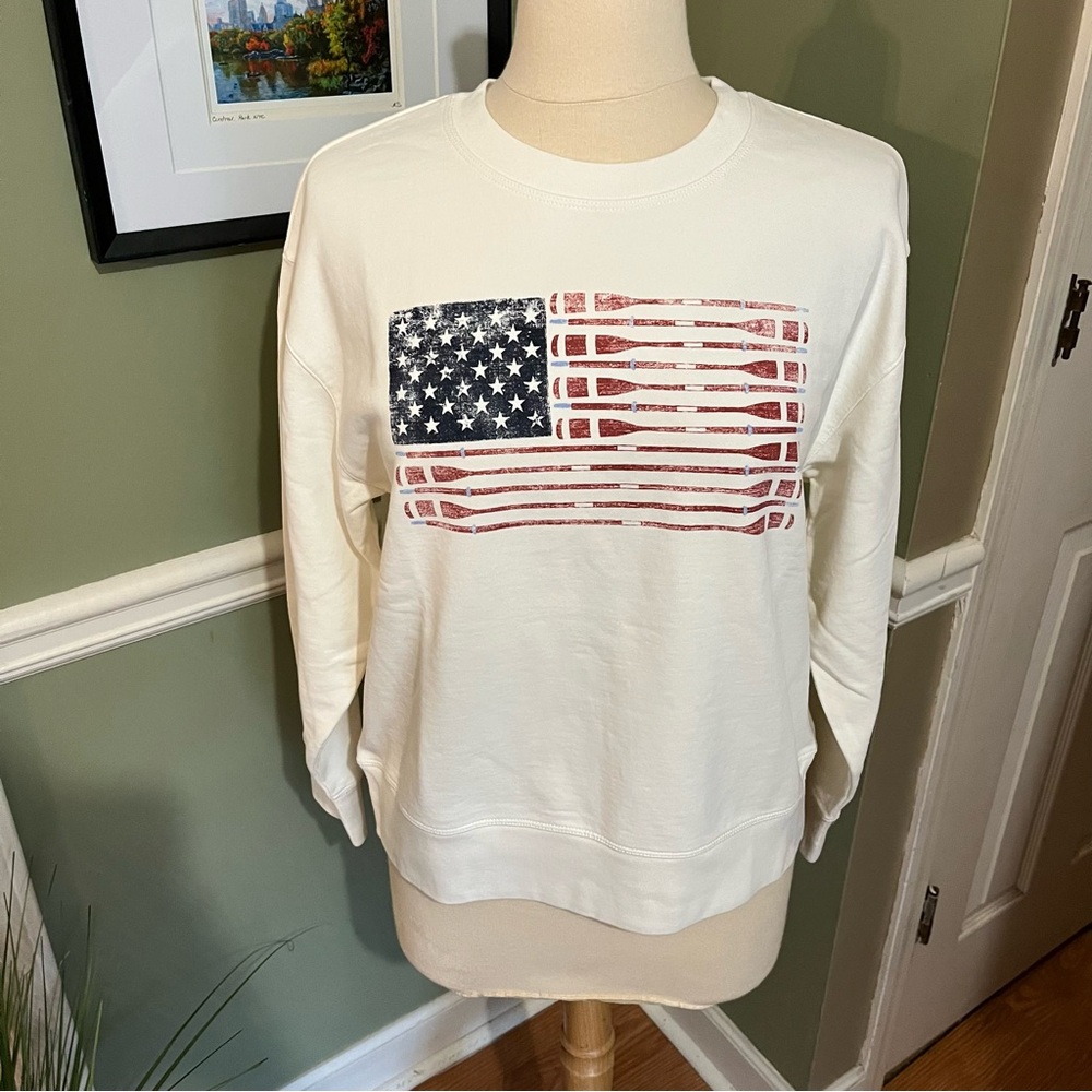 J. Crew American Flag Crewneck NWT - Picture 4 of 7